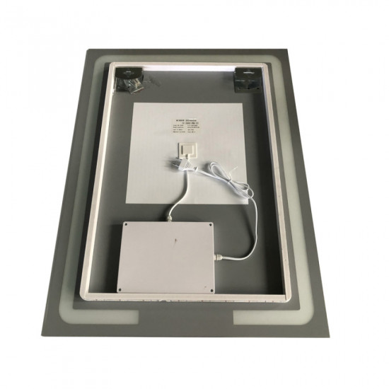 Дзеркало Zerix Prime MR02-60x80 з LED Touch, Anti-fog, димером, регулятором яскравості (ZX6051)