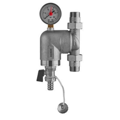 Фільтр тонкого очищення з поворотним з'єднанням та манометром Koer KR.1240 - 3/4" (KR5879)