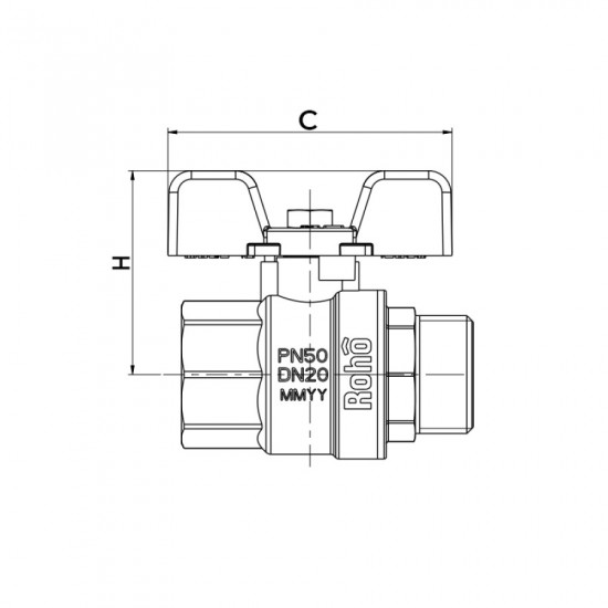 Кран кульовий Roho R101-050B - 1/2" (RO0092)