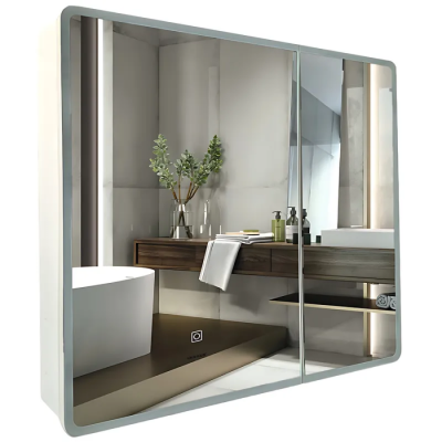 Дзеркальна шафка Mixxus Premium Olivary CM01-80x70x13 з LED Touch, димером, регулятором яскравості (MI8296)