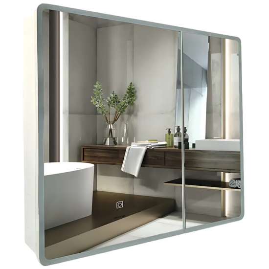 Дзеркальна шафка Mixxus Premium Olivary CM01-80x70x13 з LED Touch, димером, регулятором яскравості (MI8296)