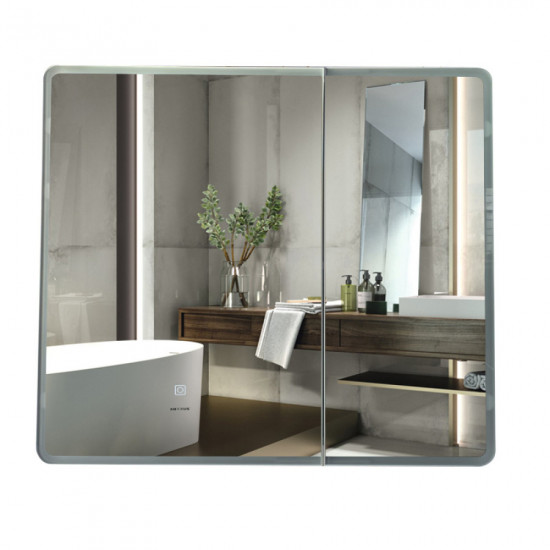 Дзеркальна шафка Mixxus Premium Olivary CM01-80x70x13 з LED Touch, димером, регулятором яскравості (MI8296)