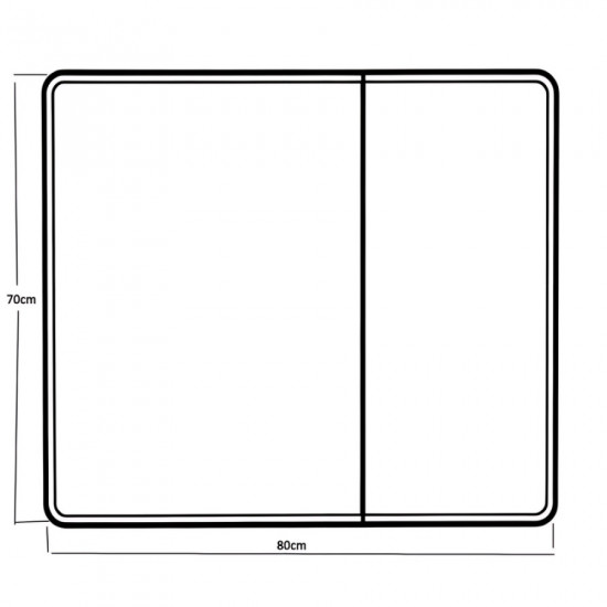 Дзеркальна шафка Mixxus Premium Olivary CM01-80x70x13 з LED Touch, димером, регулятором яскравості (MI8296)