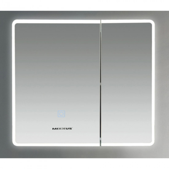 Дзеркальна шафка Mixxus Premium Olivary CM01-80x70x13 з LED Touch, димером, регулятором яскравості (MI8296)