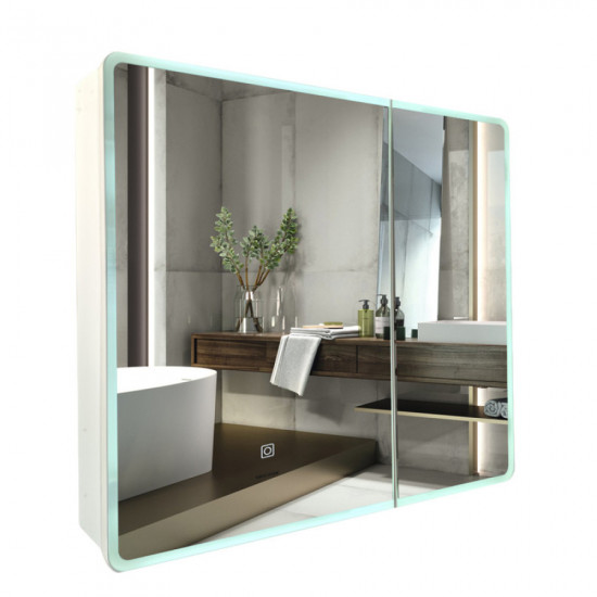 Дзеркальна шафка Mixxus Premium Olivary CM01-80x70x13 з LED Touch, димером, регулятором яскравості (MI8296)