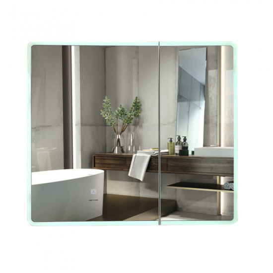 Дзеркальна шафка Mixxus Premium Olivary CM01-80x70x13 з LED Touch, димером, регулятором яскравості (MI8296)