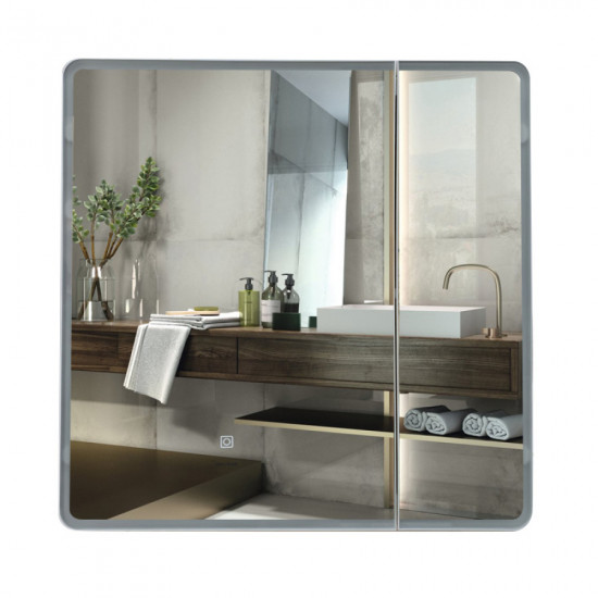 Дзеркальна шафка Mixxus Premium Olivary CM01-70x70x13 з LED Touch, димером, регулятором яскравості (MI8295)