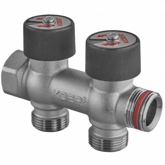 Колектор вентильний без фітингу Koer KR.1128-2 - 3/4"x3/4"x3/4"x2 Ways (KR5871)