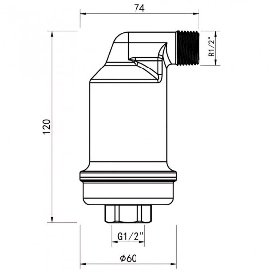 Воздушный клапан автоматический Koer KR.1247-15 - 1/2"F латунь (KR5855)