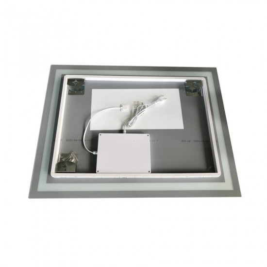 Дзеркало Zerix Kubix MR03-80x60-REVERSE з LED Touch, Anti-fog, димером, регулятором яскравості (ZX6053)