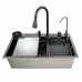 Мийка багатофункціональна Zerix ZH7546-SET-06 Micro Decor Graphite з вбудованим змішувачем з нерж.сталі (ZM5587)