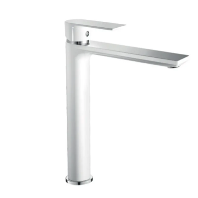 Змішувач для умивальника HAIBA ALEX 001 HIGH WHITE-CHROME (HB9564)