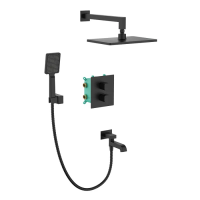 Встроенная душевая система с термостатом Koer KB-67011-05 (Цвет черный) (KR4727)