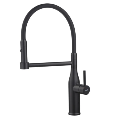 Змішувач для кухні Koer KI-70005-05 з чорним силіконовим виливом (нерж. сталь) (KR5005)