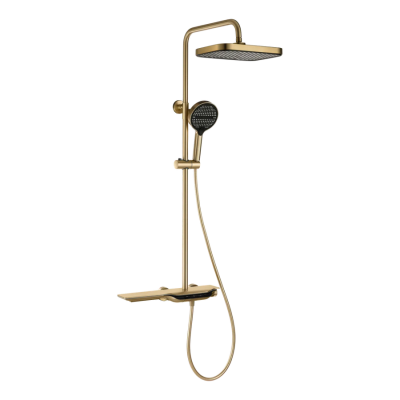 Душова колона з термостатичним змішувачем Mixxus Premium SPACE-009-J Brushed gold, 3 режими (MI6541