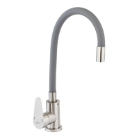 Смеситель для кухни с серым гибким изливом Zerix Fox-011 Refl.Gray из нерж. стали SUS304 (ZX4834)