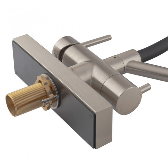 Змішувач для кухні Koer KB-74027-02 з функцією "водоспад" та чорним силіконовим виливом (KR5201)