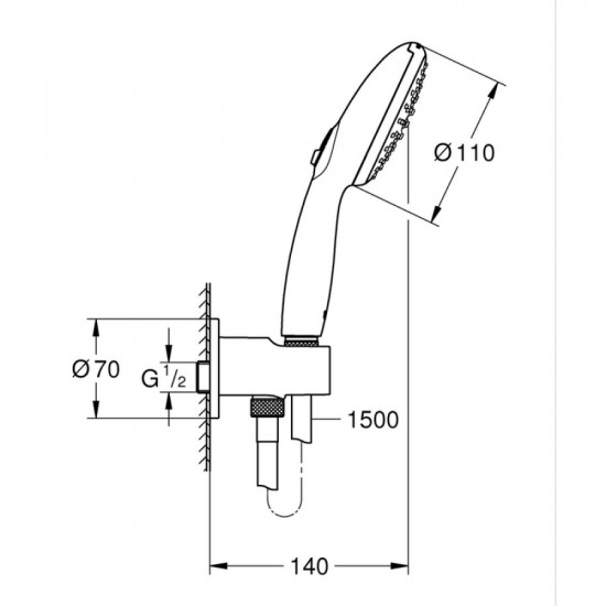 Прихована душова система Grohe Eurosmart New Tempesta 200 (UA25183003)