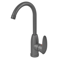 Смеситель для кухни Plamix CEZAR-011-B SET Graphite с подводкой (PM0695)