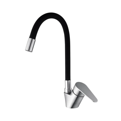 Змішувач для кухні Mixxus NEO-011 REFL.Black із силіконовим виливом (MI6558)