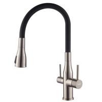 Смеситель для кухни Koer KI-72024-07 с выходом для питьевой воды (нерж. сталь) (KR5013)