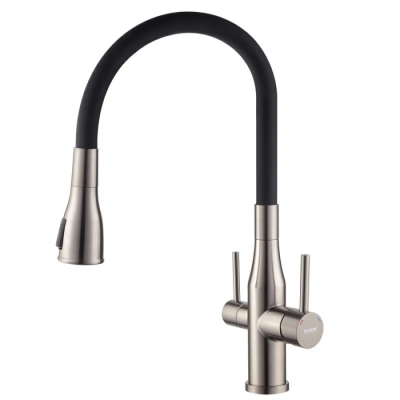 Змішувач для кухні Koer KI-72024-07 з виходом для питної води (нерж. сталь) (KR5013)