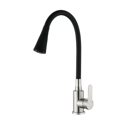 Змішувач для кухні Mixxus DAX-011 REFL.Black із силіконовим виливом (MI6559)