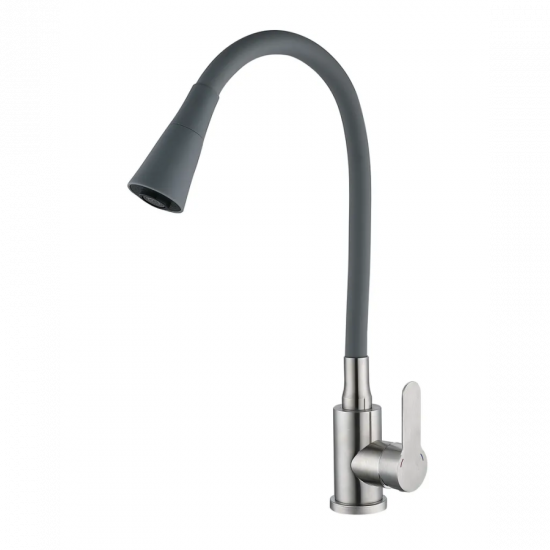 Змішувач для кухні Mixxus DAX-011 REFL.Gray з силіконовим виливом (MI6560)