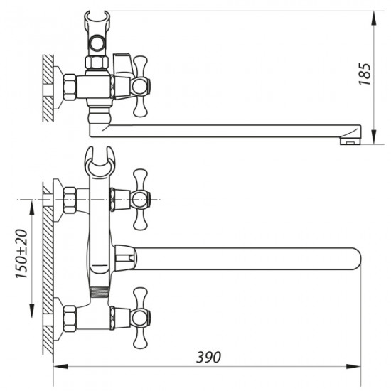 Змішувач для ванни Zerix DML 827 (ZX2996) Змішувач для ванни Zerix DML 827 (ZX2996)