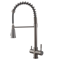 Змішувач для кухні Koer KB-72025-07 з виходом для питної води (вилив - пружина) (KR5016)