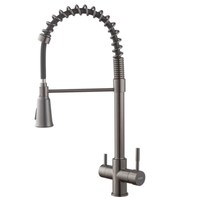 Змішувач для кухні Koer KB-72025-07 з виходом для питної води (вилив - пружина) (KR5016)