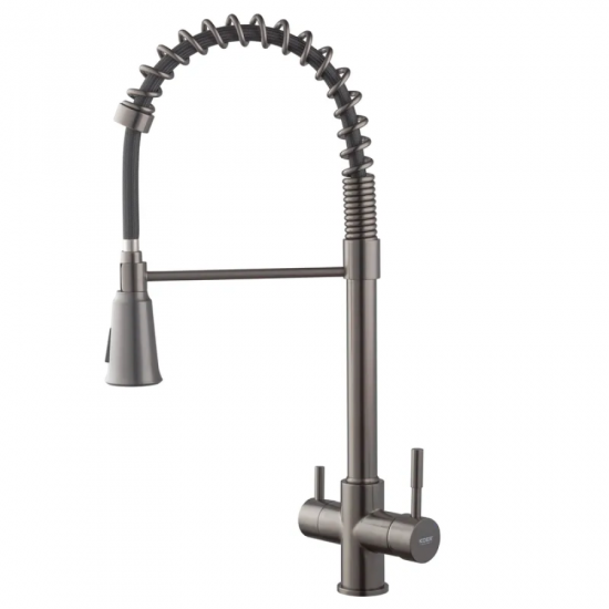 Змішувач для кухні Koer KB-72025-07 з виходом для питної води (вилив - пружина) (KR5016)