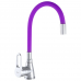 Змішувач для кухні Zerix SOP7 045 з фіолетовим гнучким виливом (ZX2666)