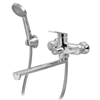 Смеситель для ванной Plamix Lucas-006 EURO SET Chrome (с шлангом, лейкой и кронштейном) (PM0710)