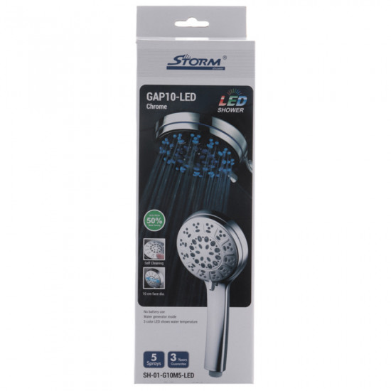 Лійка для душу Storm SH-01-G10M5-LED (ST0002)