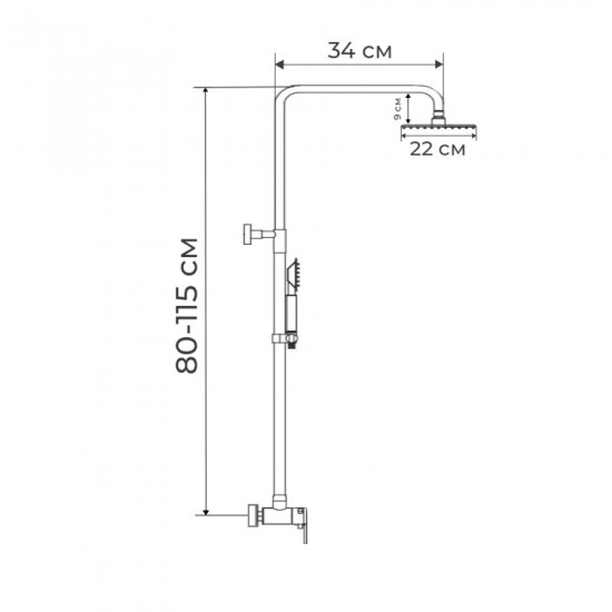 Душова колона зі змішувачем Haiba SIRIUS 003-J (HB0777)