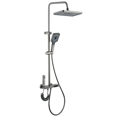 Душова колона зі змішувачем Mixxus Premium RIVIERA 009-J GRAPHITE з кнопкою перемикання, 4 режими (