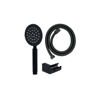Душевой набор Mixxus Shower SET-01.SUS Black (шланг, лейка, кронштейн) из нерж. стали (MI6158)
