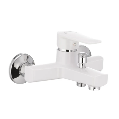 Змішувач для ванни Plamix Oscar-009 White (без шланга і лійки) (PM0025) Змішувач для ванни Plamix Oscar-009 White (без шланга і лійки) (PM0025)