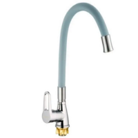 Смеситель для кухни Mixxus SOP4-045 Reflector Gray с серым силиконовым вливом (MI6489)