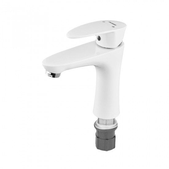 Змішувач для умивальника Plamix Cezar-001 SET White  (з підведенням) (PM0661)