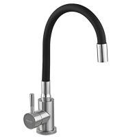 Смеситель для кухни Armata SUS-011 Refl.Black с силиконовым изливом (излив черный) (CH6480)