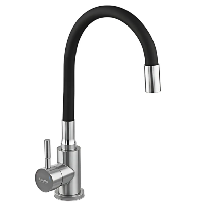 Змішувач для кухні Armata SUS-011 Refl.Black із силіконовим виливом (вилив чорний) (CH6480)