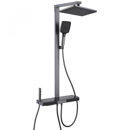 Душова колона з термостатичним змішувачем Mixxus Premium Next-009-J Graphite, 4 режими (MI6544)