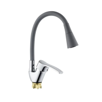 Смеситель для кухни с силиконовым выливом Champion YUB 011-279 (Nut) Refl.Grey (MI6425)