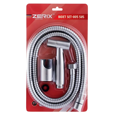 Набір для гігієнічного душу Zerix BIDET SET-005.SUS з нержавіючої сталі SUS304 упаковка блістер (ZX Набір для гігієнічного душу Zerix BIDET SET-005.SUS з нержавіючої сталі SUS304 упаковка блістер (ZX