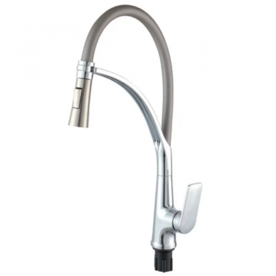 Змішувач для кухні Plamix Lucas-017 SET CHROME REFL.Grey з підведенням (PM0715)