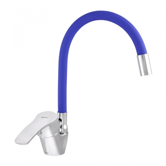 Змішувач для кухні ZERIX YUB 279 с синім гнучким виливом (ZX0445)