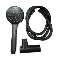 Душевой комплект (шланг, лейка, кронштейн) Haiba SET-08 Black (HB3984)