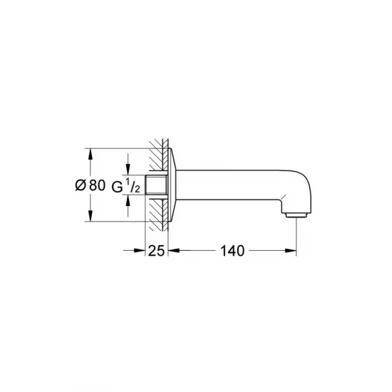 Вилив для ванни Grohe BauClassic Neutral (13258000)